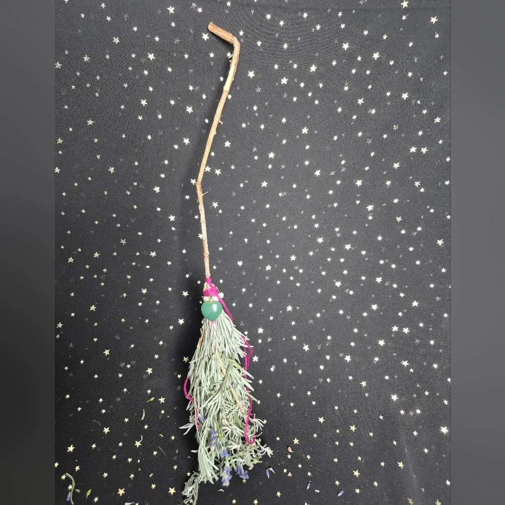 15" Lavender Heart Charm Broom - Picture 2 of 4